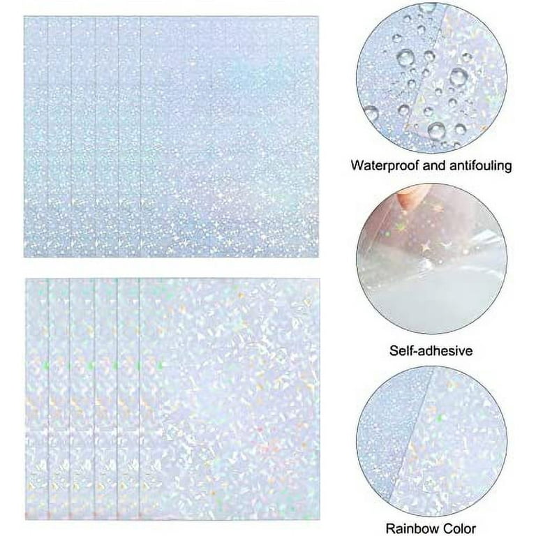 Meteor Shower Holographic Transparent Self Adhesive Vinyl Overlay Film A4  Sheet