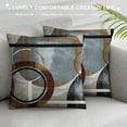 thumbnail image 3 of Brown Grey Throw Pillow Covers,Geometric Swirls Pillow Covers for Sofa Bed,Ombre Gradient Bedding,Modern Geometry Circular Stripes Abstract Art Decorative Square Pillow Cases, 3 of 5
