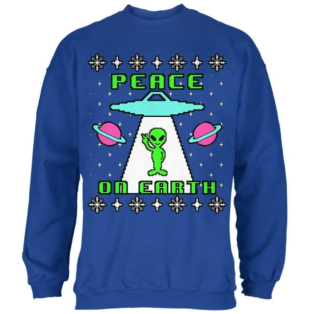 Alien Chandail de Noël Laid pour Hommes, Chandail Molletonné