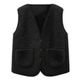 thumbnail image 6 of adviicd Women's Fleece Vest for Autumn Winter, Warm Soft Sleeveless Jacket Casual Short Puffer Waistcoat with Pockets (Black, M), 6 of 8