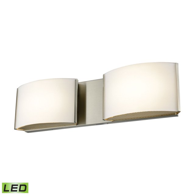ElkGroup International BVL912-10-16M Pandora LED 2 Light LED Vanity In Satin Nickel And Opal Glass