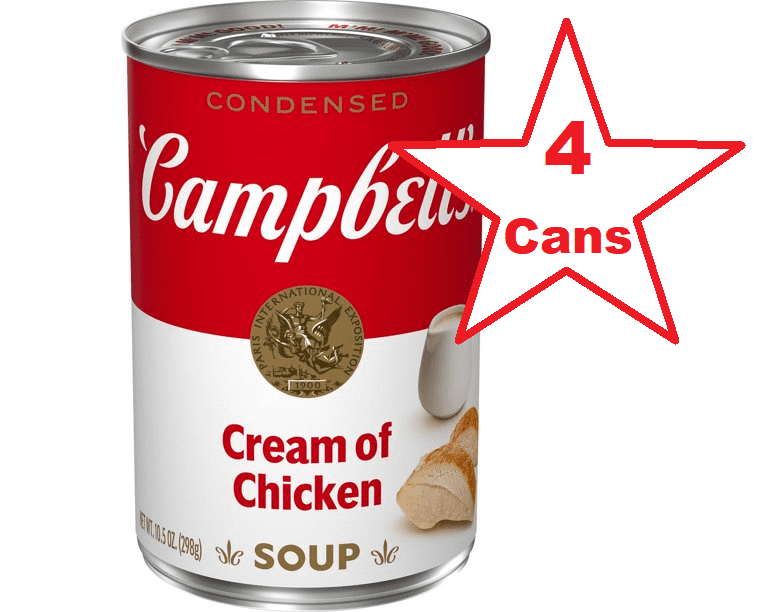 Campbell's Condensed Cream of Chicken Soup, 10.5 Ounce Can, Convenient Value Bundle - 4 Pack