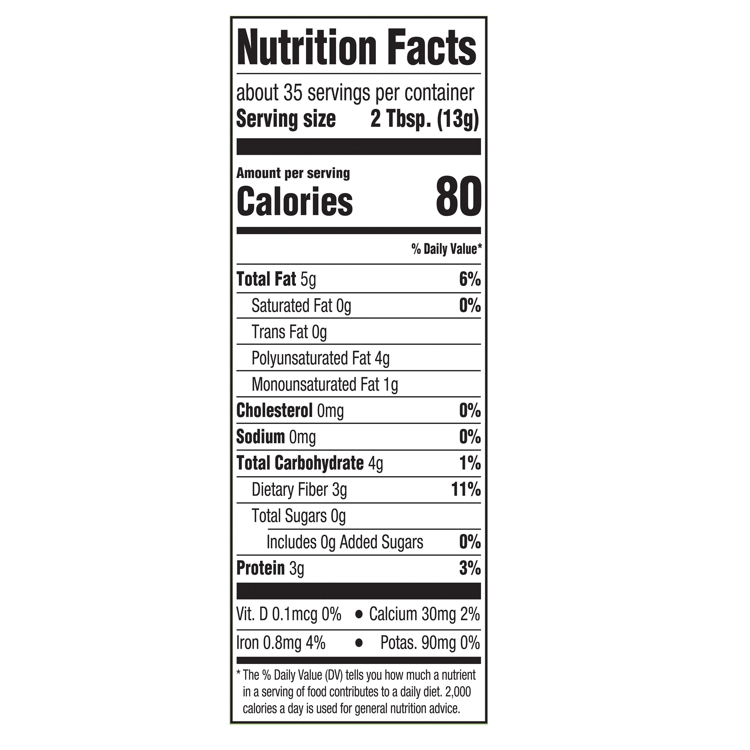 Great Value Organic Ground Cold Milled Flax Seed, 16 oz