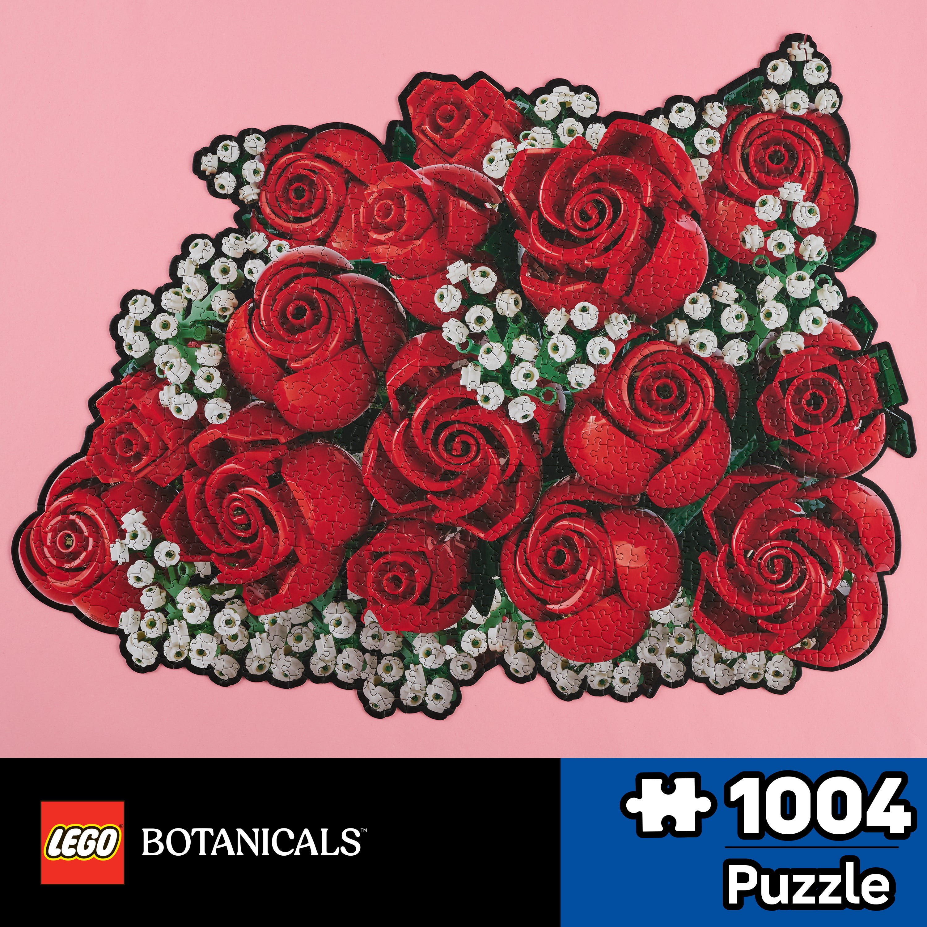 LEGO® Botanicals Puzzle Assortment (Approx. 1000 Pieces) with Poster, Die-Cut Shaped Floral Jigsaw Puzzle for Kids and Adults, Ages 9+