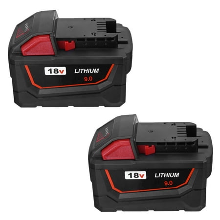 

2-Pack 9.0Ah Lithium-Ion Battery for MILWAUKEE M18 18V Cordless Power Tools 48-11-1811 48-11-1815 48-11-1820