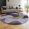 thumbnail image 6 of Addison Rugs Mayfield Premium Machine Washable Transitional Abstract Purple Round Rug, 8' x 8', 6 of 6