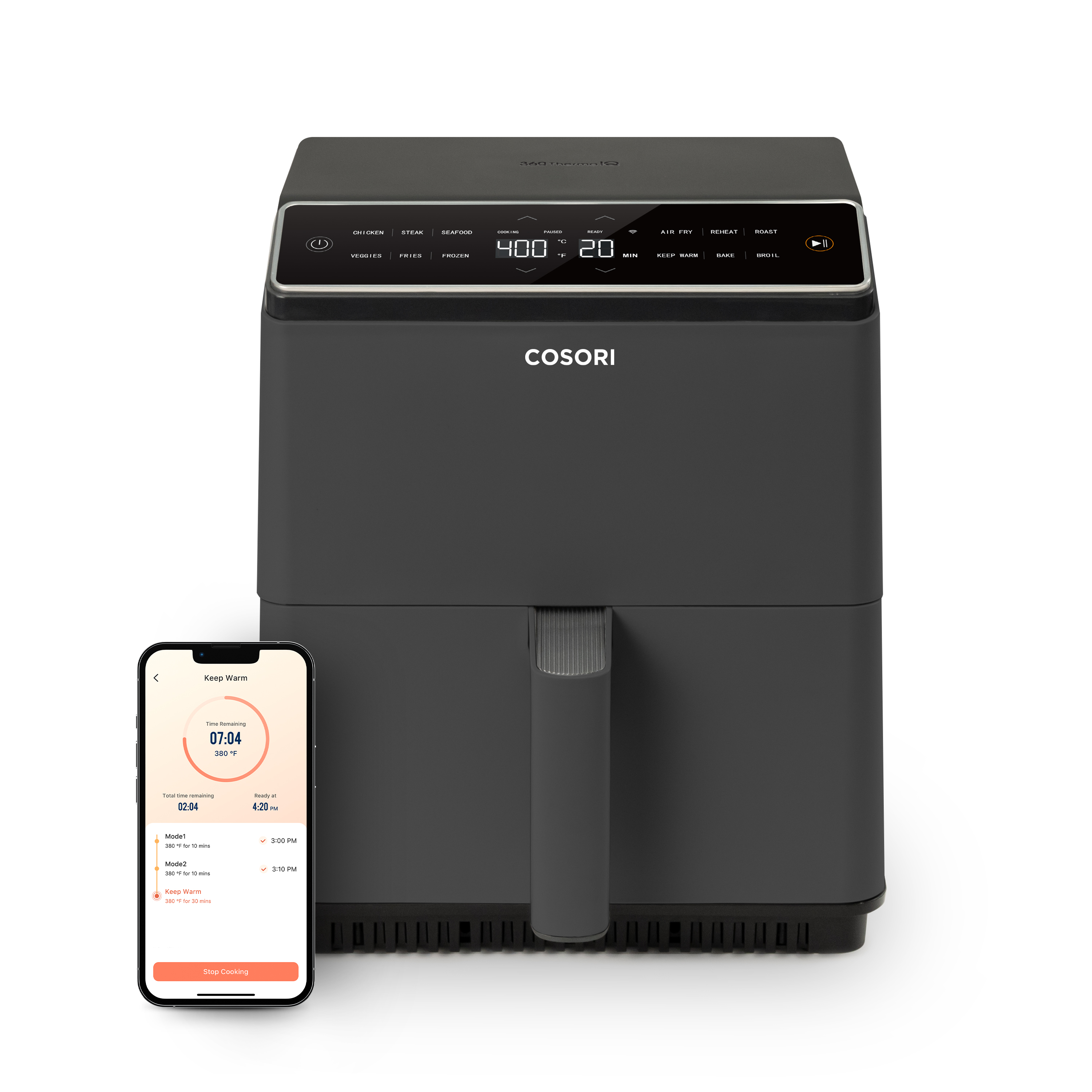 COSORI Dual Blaze 6.8qt Smart Air Fryer - Dark Gray