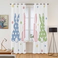 thumbnail image 2 of Easter Rabbit Kitchen Curtains 96 Inch Length, Pink Blue Green Bunny Spring Polka Dots Grommet Top Bedroom Living Room Curtains, Light Filtering Cafe Curtain Drapes 2 Panels Set 104''x96'', 2 of 9