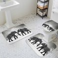 thumbnail image 3 of Elephant Bathroom Rugs Set Gray Gradient Cloud Sky Animal Non Slip Absorbent Soft Bath Mats 3 Piece Set with Bathroom Rug, U-Shaped Floor Mat, Toilet Seat Cover Small Size, 3 of 9