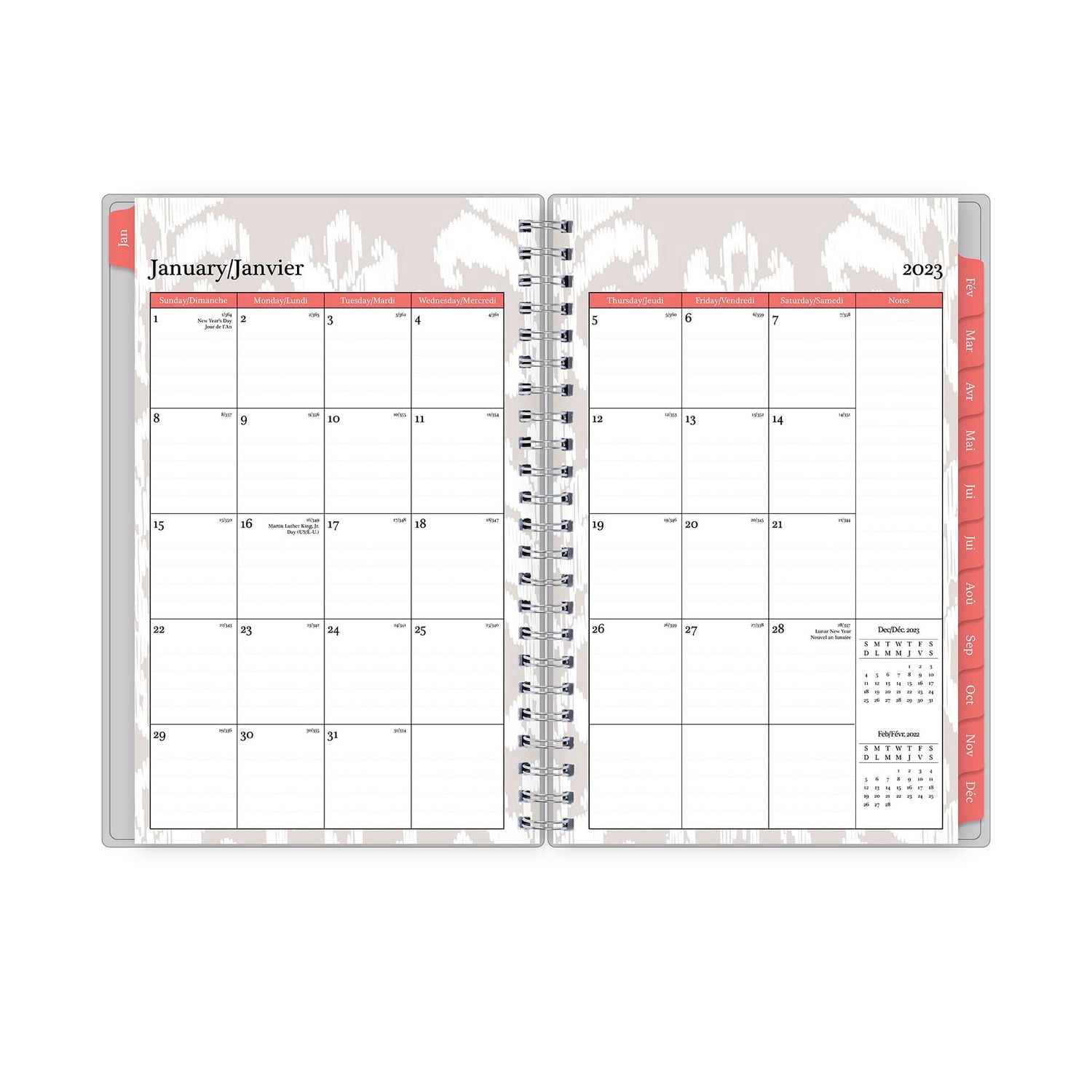 2023 Weekly Monthly Planner, 5x8, Blue Sky, Solid Gray