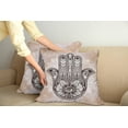 thumbnail image 2 of Ambesonne Hamsa Throw Pillow Cover 2 Pack, Mystic Mandala Eastern, 20", Brown and Cream, 2 of 5