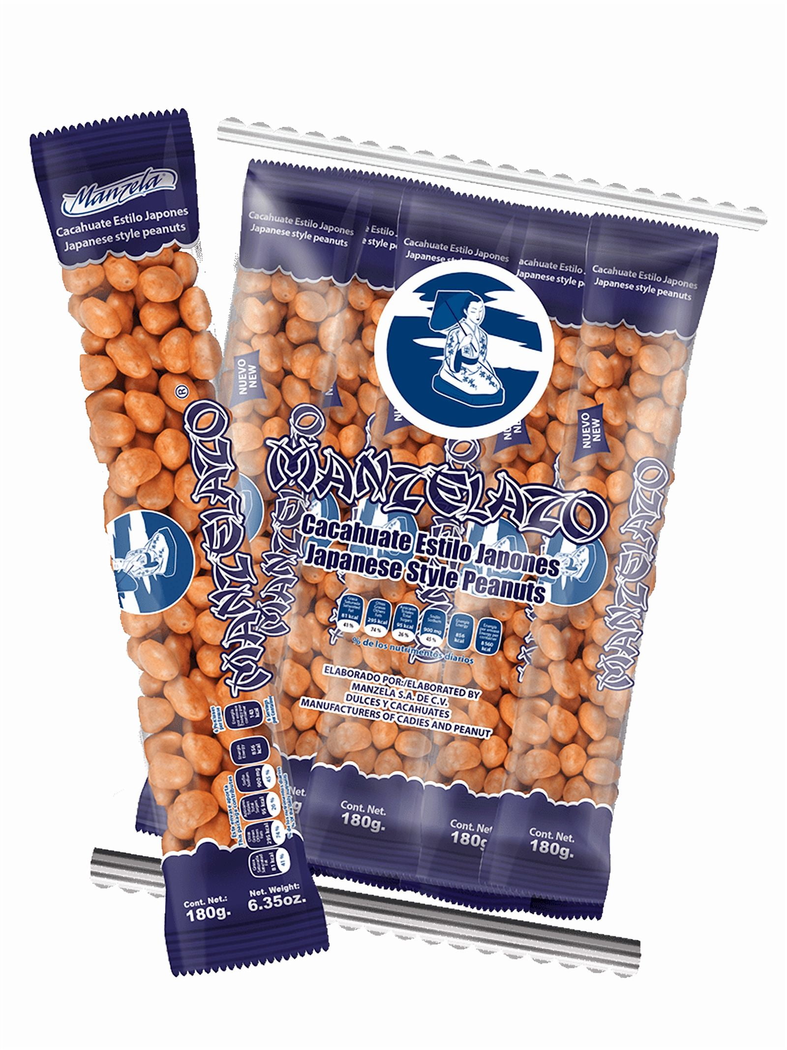 Manzela Japanese Style Peanuts 10 count 6.35oz. each / Cacahuates Estilo Japonés 10pz de 180grs