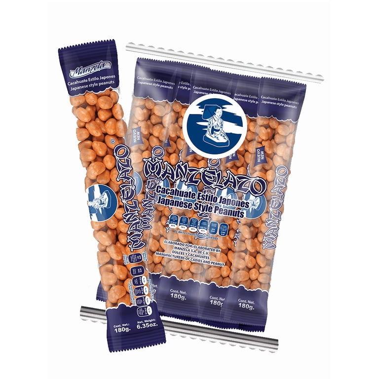 Manzela Japanese Style Peanuts, 10 Count, 6.35oz Each, Hard