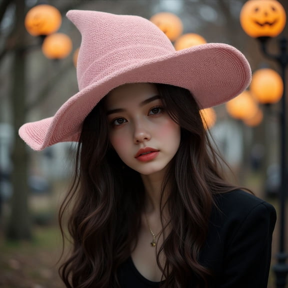 Deeceymbur Breathable Foldable Wizard Hat with Curved Tip Summer Halloween Party Cosplay Magical Hat 22.1-22.8in