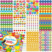 3170 PCS Teacher Reward Stickers, Colorful Incentive Small Stickers for Students or School