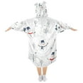 thumbnail image 2 of FORMRS Wearable Blanket Hoodie with Sleeves for Kids Cozy Flannel Sweatshirt, Blue Cartoon Snowmen, 2 of 7