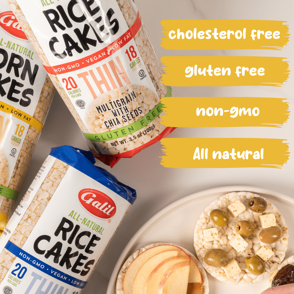 Galil Thin All-Natural Corn Cakes with Sea Salt, Vegan & Gluten Free Snacks, Low Salt Snacks, 3.5 oz Pack (18 Count)