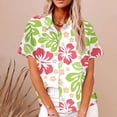 thumbnail image 4 of Camisas de Manga Corta para las Mujeres Impresas Cuello Redondo Blusa Casual, Fluido Y Versátil de las Mujeres, 4 of 5
