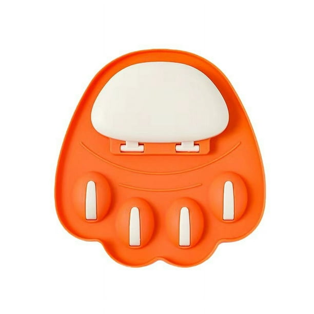 Soporte para tapa de olla con forma de garra de gato, gancho decorativo para pared para el hogar, estante organizador de pared sin perforaciones, soporte para escurridor de tapa de olla, gan