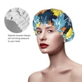 thumbnail image 5 of Sunflowers Colorful Shower Cap, Reusable Bath Hair Hat for all Hair Lengths Hair Cover with Elastic Band Double Waterproof Layers Bathing Hat, 5 of 5