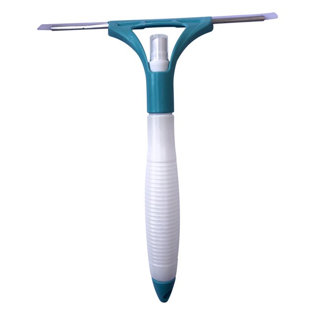 Toallita de vidrio multifuncional de doble cara, rascador de vidrio con rociador de agua, herramienta de limpieza de ventanas, artefacto de vidrio, herramienta para raspar el suelo del baño Wmkox8yii hjk2689