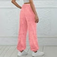 thumbnail image 5 of JJHGVB Fleece Joggers for Women Drawstring Pants Women Womens Sweatpants with Pockets Women's Trousers Women Pants Casual Womens Pants Casual Trousers for Women Pink 2XL, 5 of 5