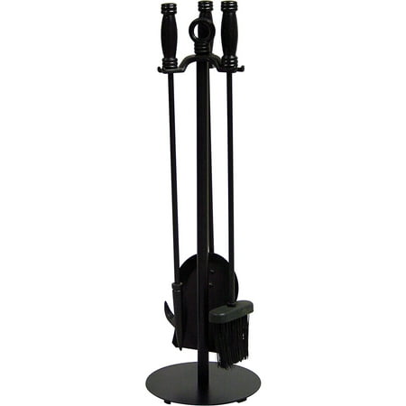 Uniflame 4 Piece Wrought Iron Fireplace Toolset Black Walmart Com