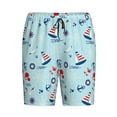thumbnail image 4 of Naloa Sailboats Anchors Men's Short Pajama Pants, Lounge Comfort Shorts with Elasticized Waistband and Side Pockets - 3X-Large, 4 of 9