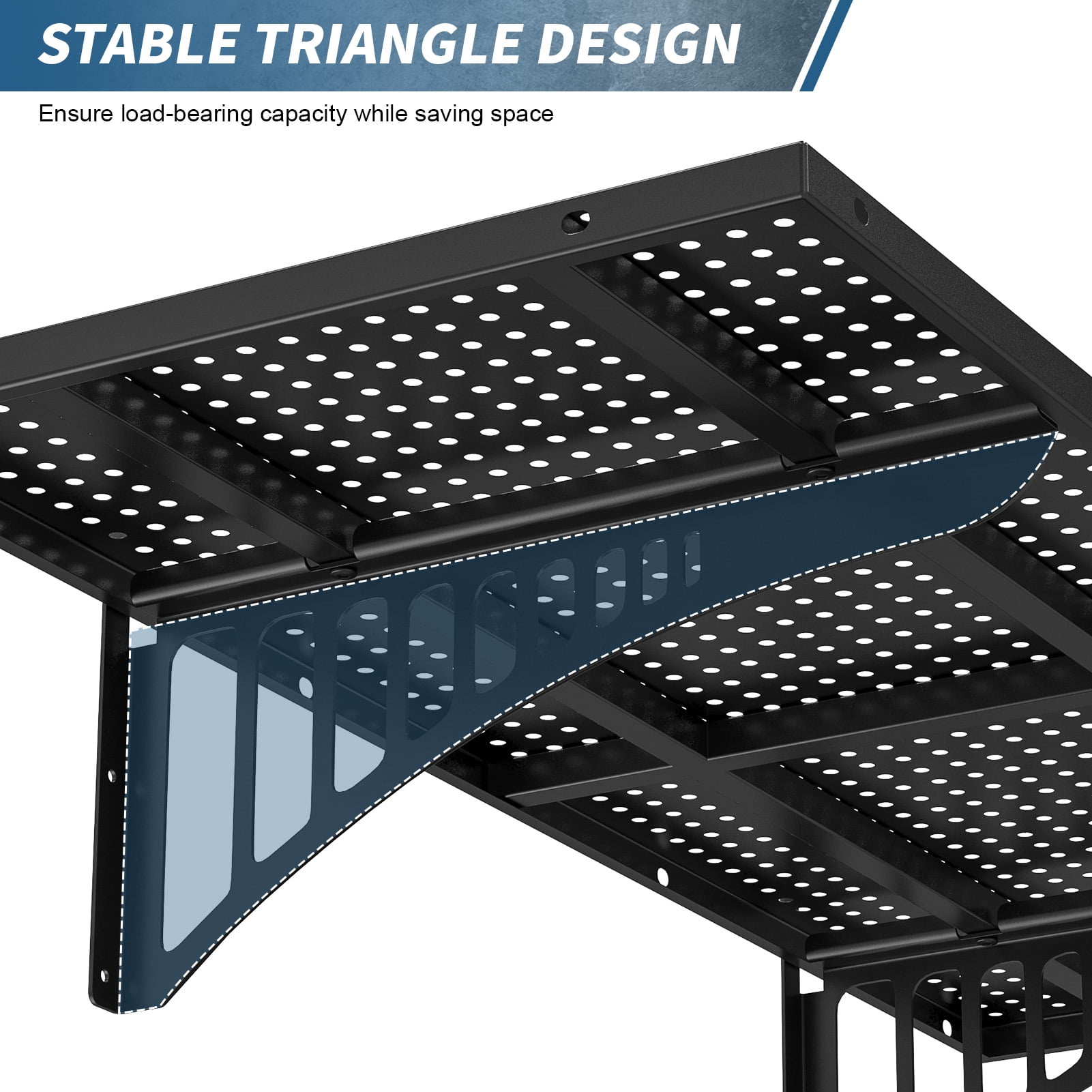 Yedigre 530 lbs Heavy Duty Wall Shelf – 2-Pack Steel Floating Shelves (1.5’x3.6′), for Garage & Workshop