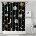 thumbnail image 2 of Gothic Shower Curtain Set - Dark Celestial Moon & Star Print, Mystical Cosmic Bath Decor, Waterproof Polyester 72"x84", Goth Aesthetic Gift, 2 of 5