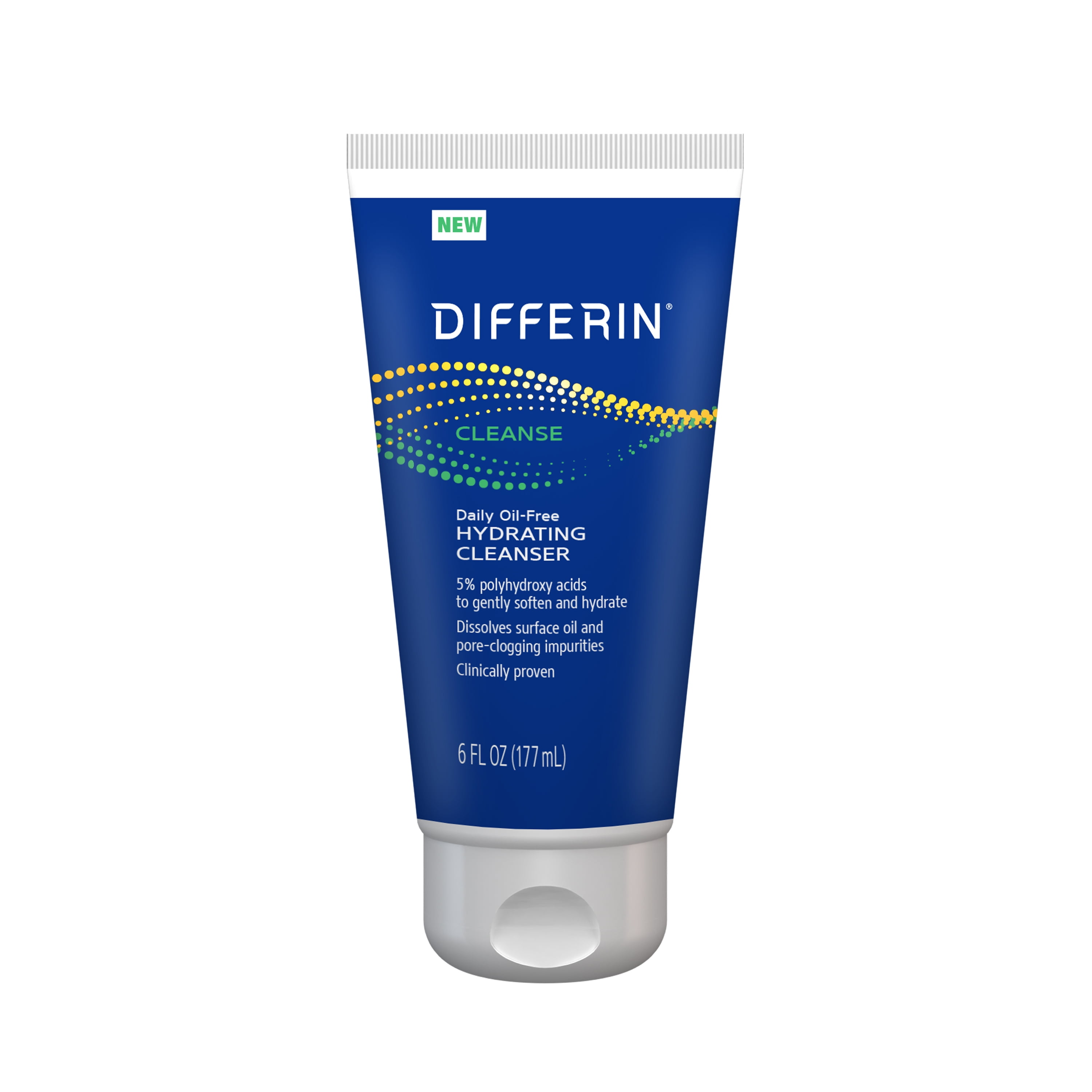 Differin Daily Oil Free Hydrating Cleanser, Gentle Face Wash for Acne Prone Skin, 6 oz