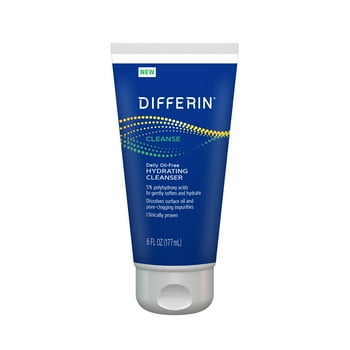 Differin Daily Oil Free Hydrating , Gentle Face Wash for Acne Prone Skin, 6 oz