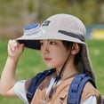thumbnail image 4 of ZACPNCV Kids Sun Hats for Boys Girls UV Protection Baseball Cap Hats for Kids with Neck Flap Wide Brim Beige Free Size, 4 of 9