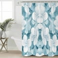 thumbnail image 2 of Extra Long Shower Curtain 72x84 Inch, Watercolor Flowers Shower Curtain Waterproof Bathroom Decor Spring Vintage Blue Floral Botanical Fabric Bath Curtain Set Accessories with Hooks, 2 of 6