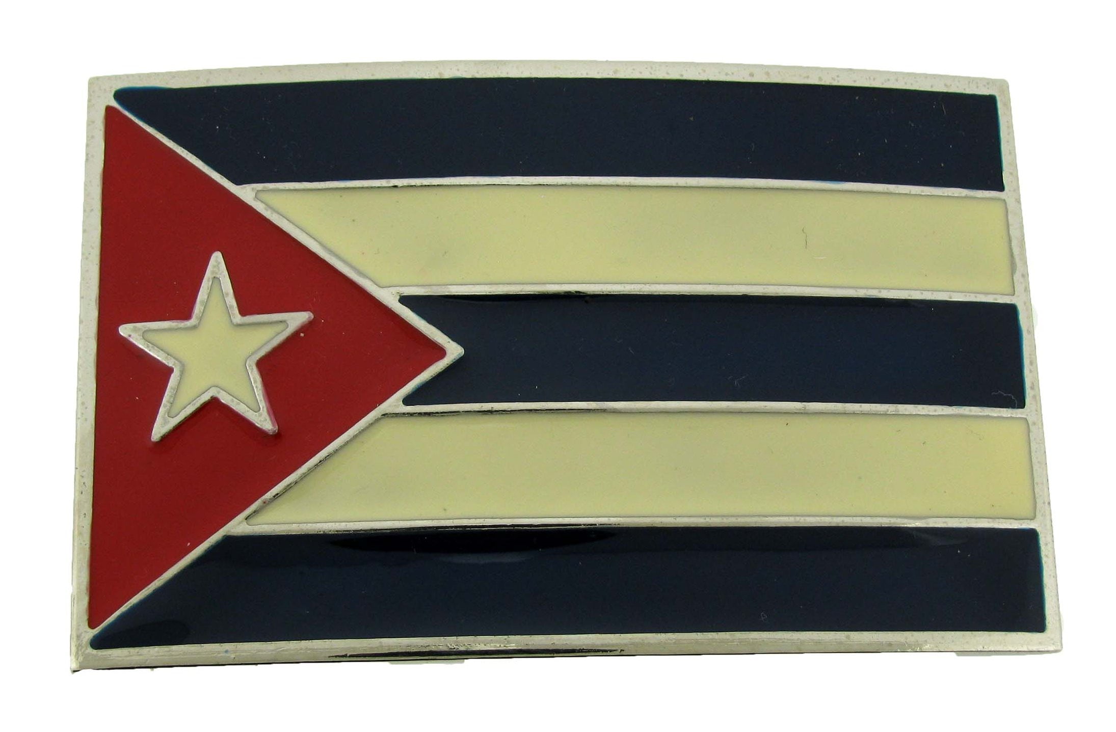 Pewter Belt Buckle National Flag of the Dominican Repiblic NEW 