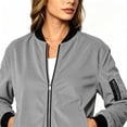 thumbnail image 5 of GaThRRgYP Jackets for Women Dressy Women's Winter Long-sleeved Zipper Fashion Casual Baseball Jacket Corduroy Jacket Gray XXL, 5 of 7
