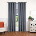 thumbnail image 5 of Superior Linen Blackout Curtains, Grommet Header, Set of 2, 52" x 63", Charcoal, 5 of 8