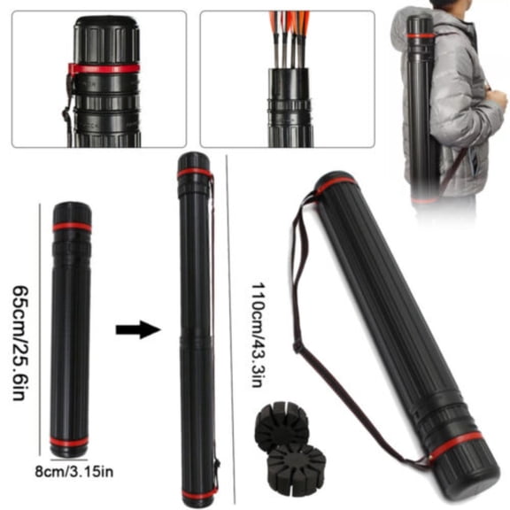 Cocobaby 43" Adjustable Hunting Arrows Tube Quiver Case Shoulder Quiver w/ 2 Foam Hold