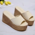 thumbnail image 4 of Mujeres Bowknot Beach Summer Pantuflas Plataforma Slope Heels Plus Size Shoes Wmkox8yii  hj789, 4 of 7