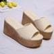 thumbnail image 4 of Mujeres Bowknot Beach Summer Pantuflas Plataforma Slope Heels Plus Size Shoes Wmkox8yii  hj789, 4 of 7