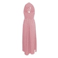 thumbnail image 6 of Iyufng Deep V-Neck Polka Dot Print Maxi Dresses for Women Backless Strap Up Stretch Dress, 6 of 9
