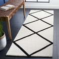 thumbnail image 3 of SAFAVIEH Chatham Isaac Geometric Wool Area Rug, Ivory/Black, 7' x 7' Square, 3 of 10