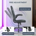 thumbnail image 6 of PRZL Ergonomic Gaming Chair with Adjustable PU Leather Seat, Flip-Up Armrests, and Swivel Design, Perfect for Home Office, Gaming, or Entertainment – Ideal for Adults, Kids, and Gamers, Grey/Black, 6 of 14
