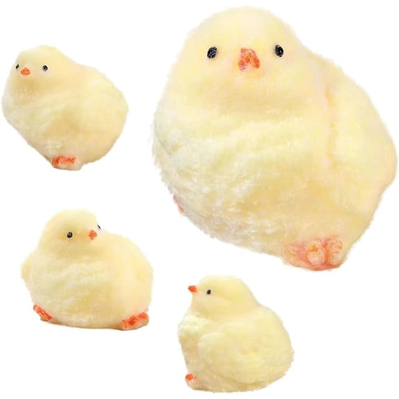 Handmade Taba Squishy Chick Toys, Super Soft Stress Relief Squeeze Toys for Adults, Anti-Anxiety Mochi Chick Squishies Kit with Non-Toxic Flocking, Cute Collectible Tabba Squishy Chicken