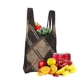 thumbnail image 3 of Shopping Bag 17.5×4.5×15in Crack Resistant Waterproof Super Large Capacity Reusable Extended Handle Can Be Carried Or One Shoulder Argyle Plaid Brown_17043_2, 3 of 8