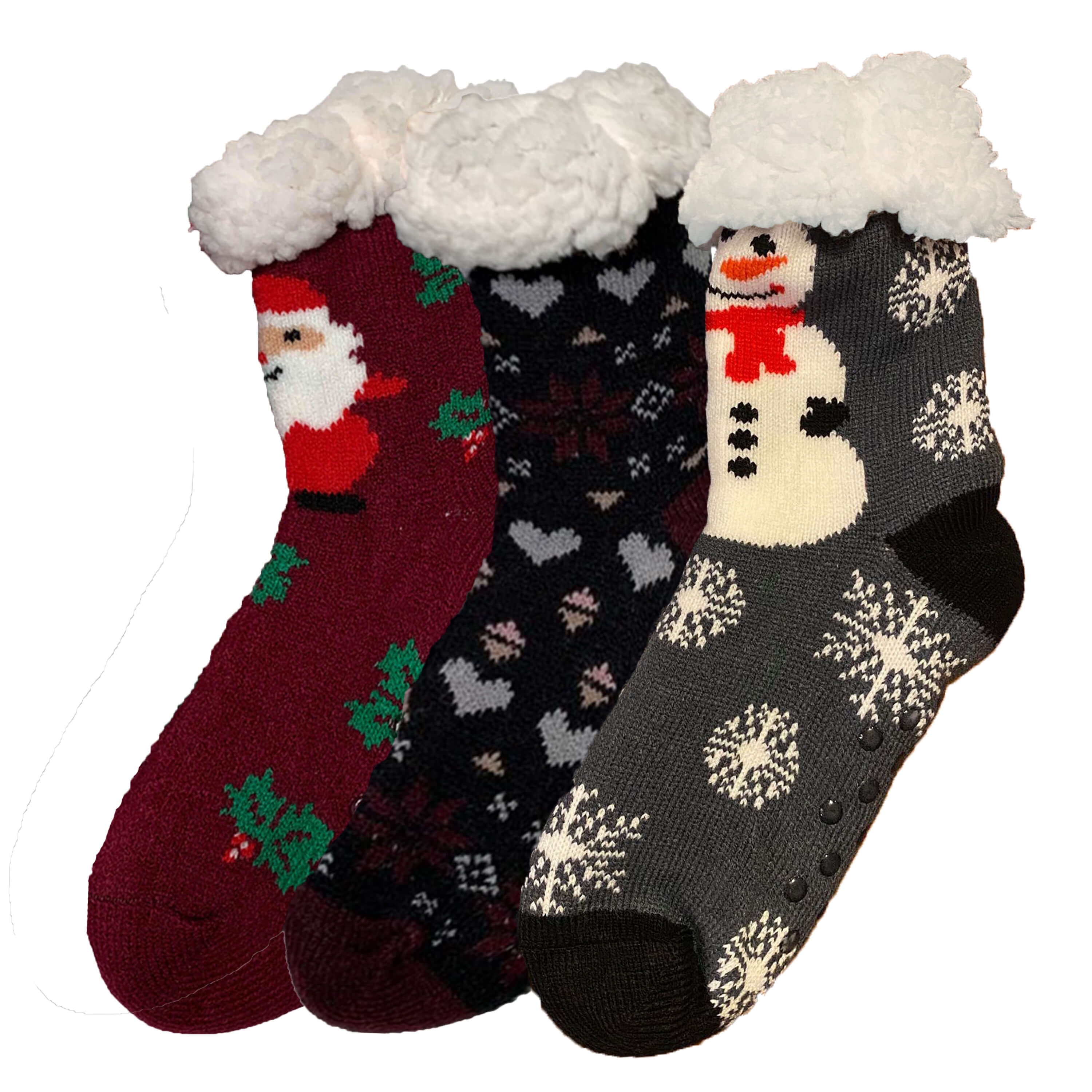 Winter Sherpa Lined Knitted Fluffy Thermal Soft Warm Cozy Christmas Slipper Gift Socks 