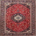 thumbnail image 1 of Ahgly Company Machine Washable Indoor Square Traditional Rose Dust Purple Area Rugs, 3' Square, 1 of 7