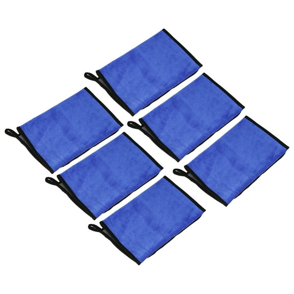 Unique Bargains 6pcs Microfibre Car Drying Towel 11.81"x23.62" Extra Large Car Cleaning Detailing Absorbent Gray Blue
