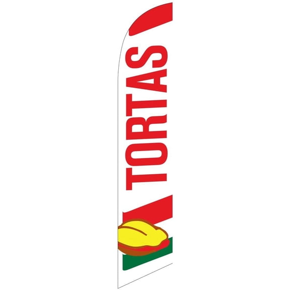 Tortas Mexican Restaurant Feather Banner Swooper Flag, Replacement Flag Only