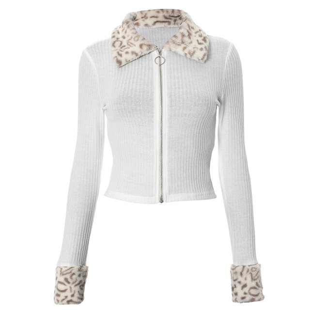 DEEPTOWN-cárdigan de leopardo para mujer, ropa de calle de manga larga con cuello en V japonés Gyaru, cárdigan Sexy ajustado, suéter Y2k Vintage, Top Autuam